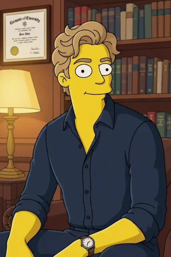 A portrait transformed into a cartoon character
