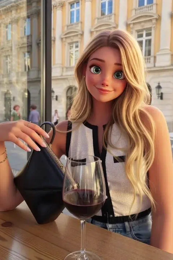 A portrait in a playful 3D animated style